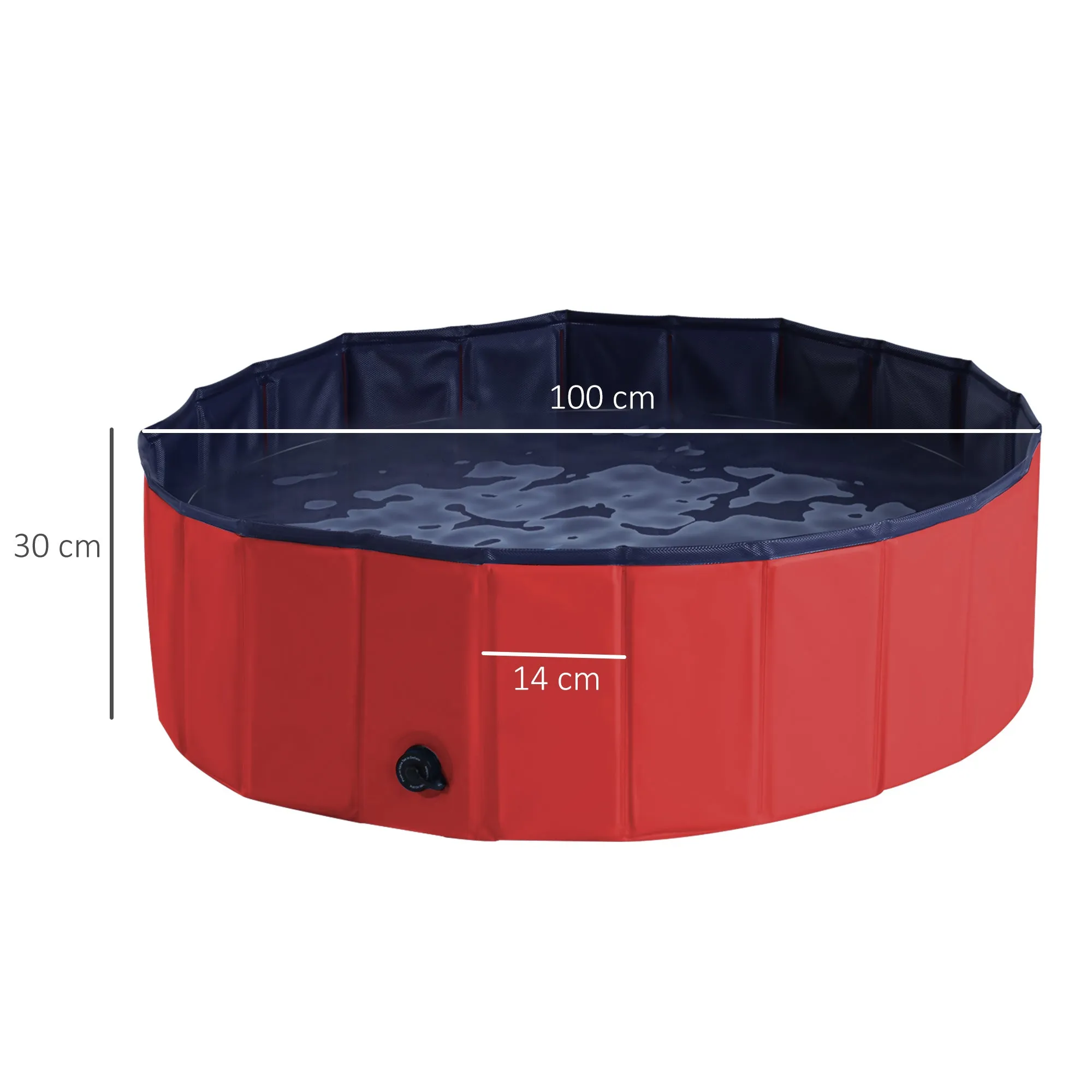 Φ100x30H cm Pet Swimming Pool-Red