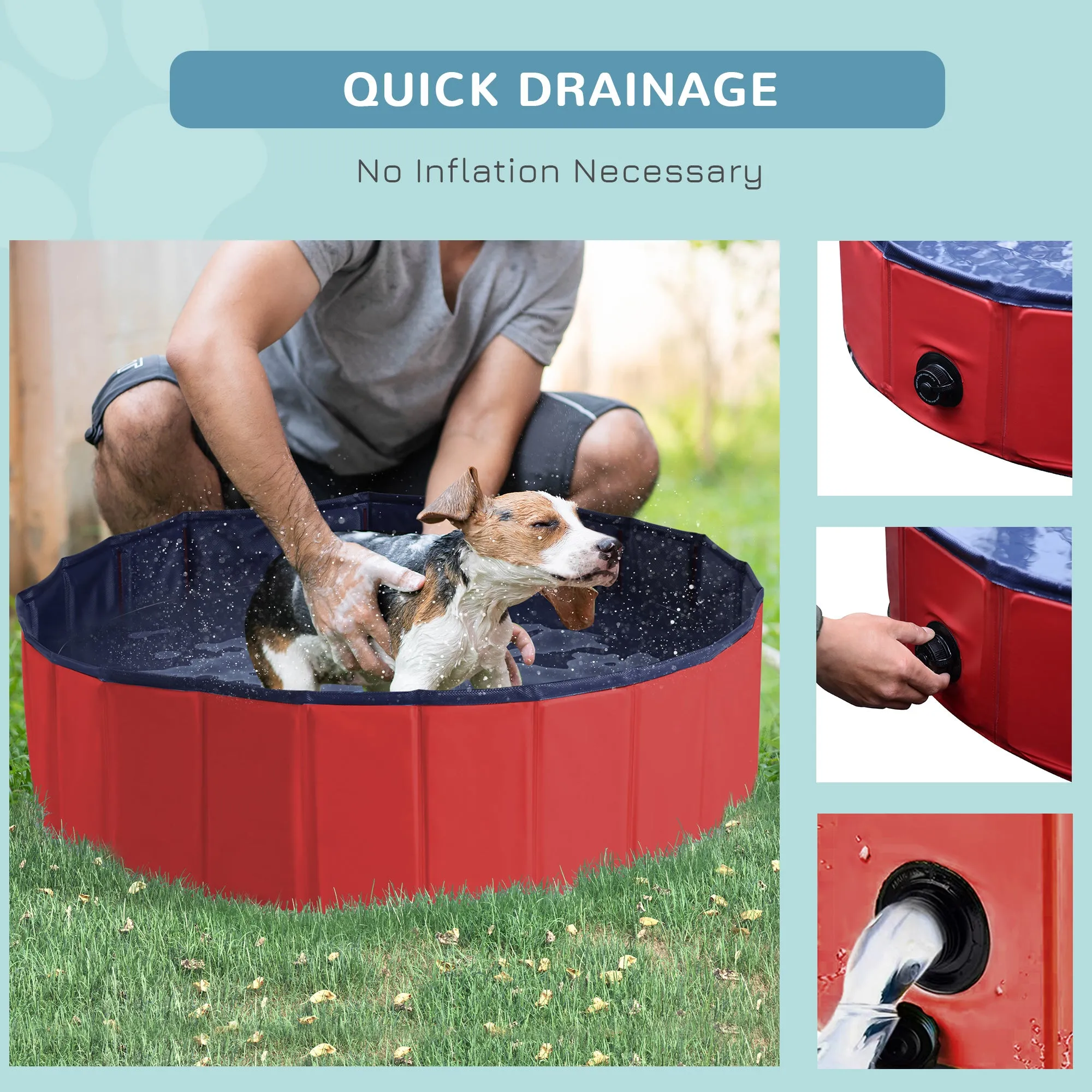 Φ100x30H cm Pet Swimming Pool-Red