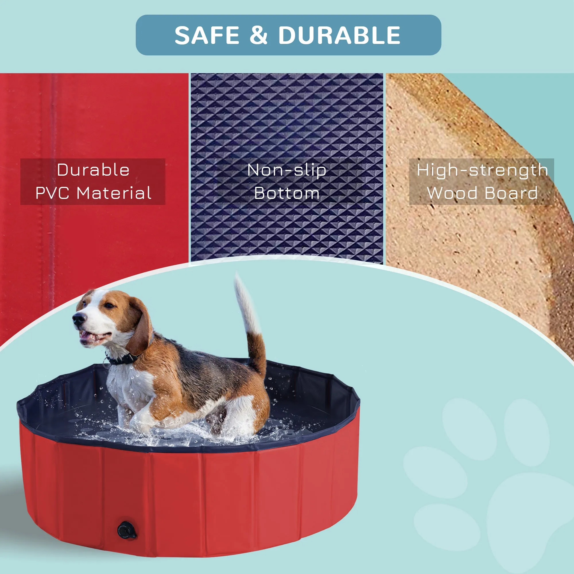 Φ100x30H cm Pet Swimming Pool-Red