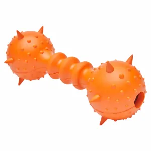 6 1/8" Natural Rubber Dog Chew Spiky Hammer Balls Toy