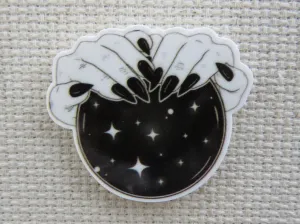 Magical Hands on a Black Crystal Ball Needle Minder, Cover Minder, Magnet LAST ONE!