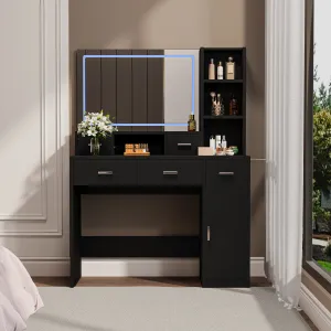 Newly designed smart mirror dressing table with drawers and storage cabinet, dressing table with dressing pad for bedroom, dressing room