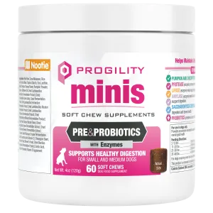 Nootie Progility Minis Pre & Probiotics Soft Chew Supplement For Small & Medium Size Dogs