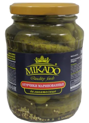 Pickled Cucumbers «Mikado» delicacy, 680ML