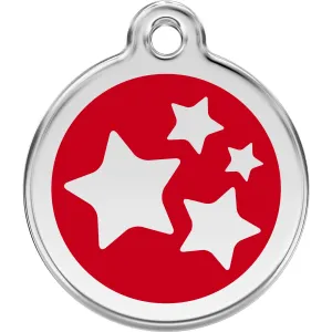 Red Dingo Stars Pet ID Dog Tags