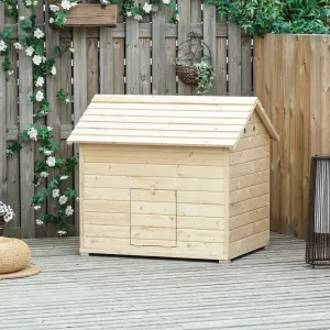 Wooden Duck House Poultry Coop for 2-4 Ducks with Openable Roof Raised Feet Air Holes Natural